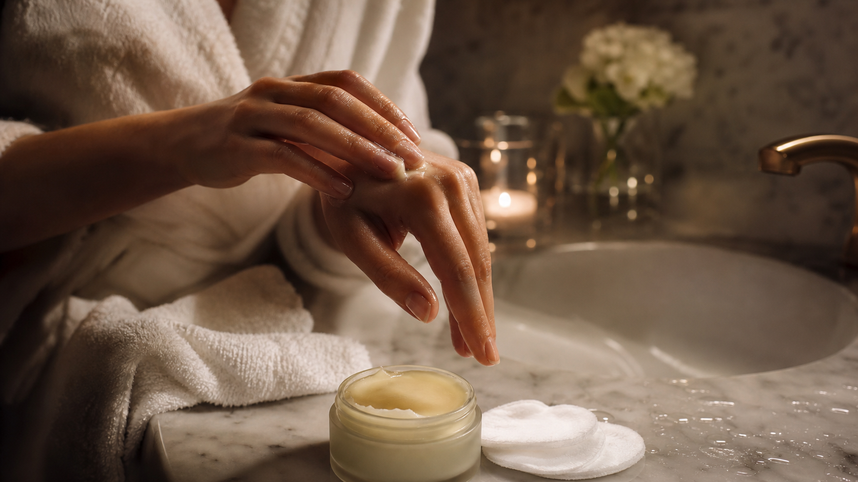 Editorial beauty scene for The Cleansing Balm That Made Me Stop Rushing My First Cleanse.